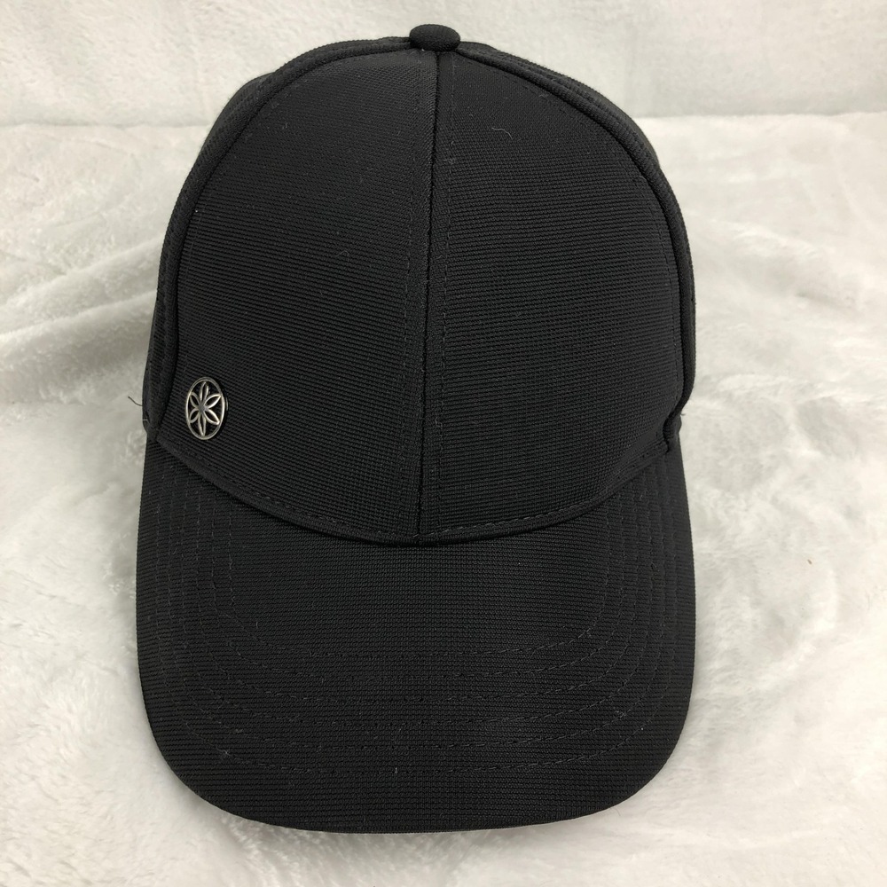 Gaiam Wander Hat Cap Strap Back Black Athletic Golf Mesh Laser Cut Ventilated